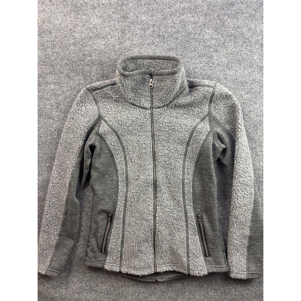 KÜHL Kozet Full Zip Jacket Womens Small Gray Wool Blend Sherpa Contoured Fit